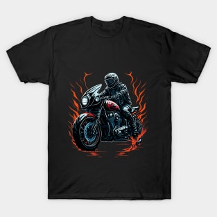 Lonely adventure riding a cafe racer bike T-Shirt